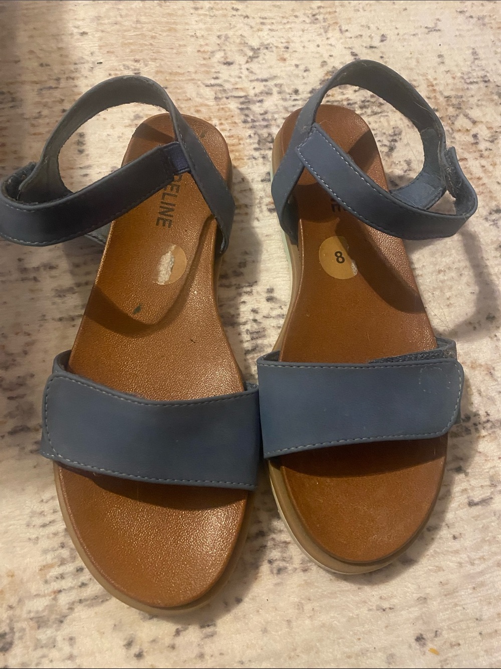 Madeline sandals adjustable ankle strap with a hook and loop closure Size 8